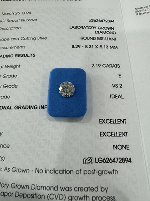kopen 2.19 karaat E VS2 3EX CVD Lab Groeid Diamant Ronde vorm online manufacture