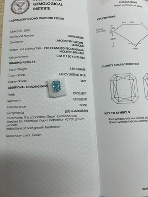 kopen 3.55ct Fancy Intense Blue Laboratory Grown Diamonds OEM ODM online manufacture
