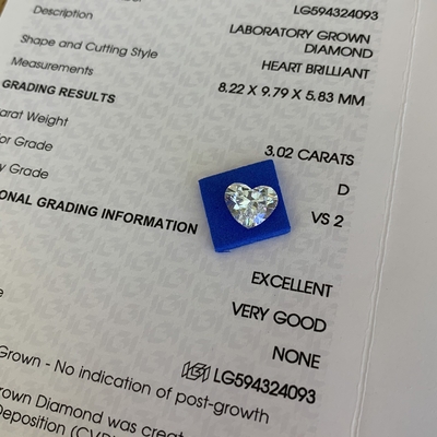 kopen 3.02 karaat Hartvormige Lab Diamanten D Kleur VS2 Helderheid online manufacture