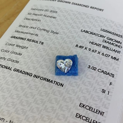 kopen 3.02ct Lab Grote Hartvormige Diamanten CVD F SI1 2EX N IGI LG566326237 online manufacture