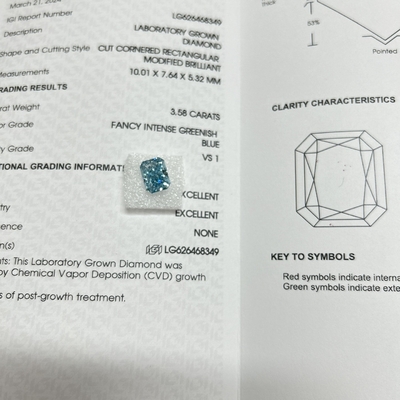 kopen Manmade Blue Diamonds Lab Created Radiant Cut Diamond VS2 3,58 karaat online manufacture