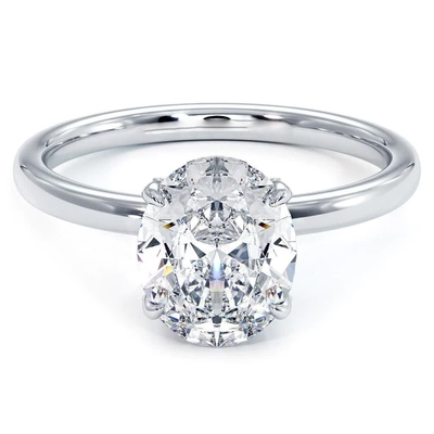 kopen 18K 14K 10K Massivgoud Op maat gemaakt Juwelen 1 karaat Def Vvs helderheid Cvd ovaal gesneden Laboratorium gegroeid Diamant Halo Ringen Te koop online manufacture