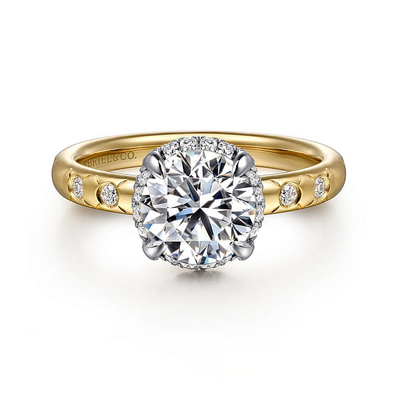 kopen 18K 14K 10K massief goud op maat Lab gecreëerde Diamant Halo Verlovingsringen online manufacture