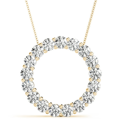 kopen Klassieke stijl 18K 14K 10K Solid Gold Clarity CVD Round Cut Bezel Lab Grown Diamond Necklace online manufacture