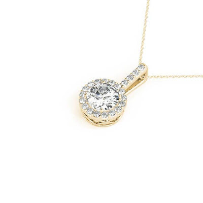 kopen 18K 14K 10K Solid Gold Clarity CVD Round Cut Bezel Lab Grown Diamond Necklace met edelsteen online manufacture