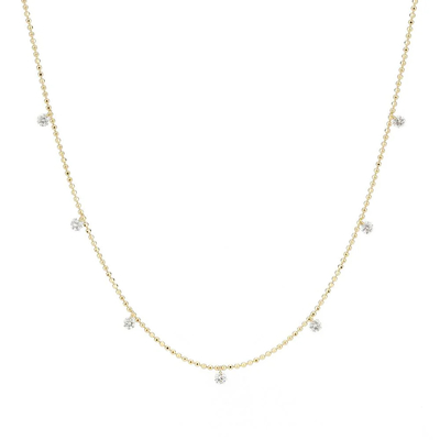 kopen 18K 14K 10K Massivgoud Rond gesneden bezel halsketting met laboratorium gegroeide diamant CVD helderheid online manufacture