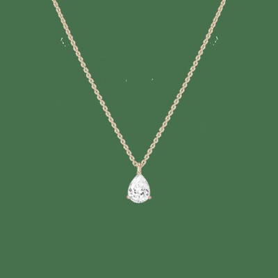 kopen 18K 14K 10K Solid Gold Clarity CVD Pear Cut Bezel Lab Grown Diamond Necklace online manufacture
