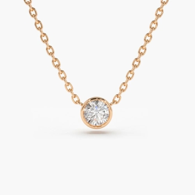 kopen Gemstone Type Lab Groeide Diamant Ketting 14K Solid Gold Duidelijkheid CVD Ronde Snijd Bezel online manufacture