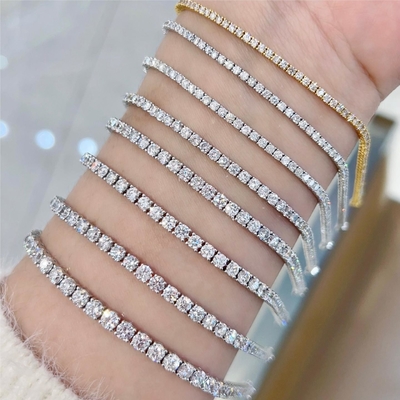 kopen Vaste Goud Helderheid CVD Ronde Snijd Bezel Lab Groeide Diamant Armband Edelsteen Vorm Ronde online manufacture