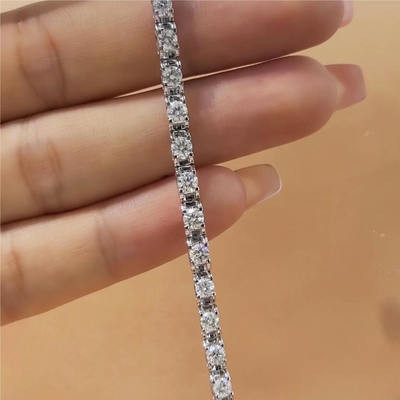 kopen Vaste goud helderheid CVD Ronde snijbezel Lab gegroeide diamant armbanden 18K 14K 10K Metalen type online manufacture