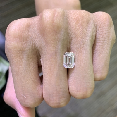 3.52CT Smaragd gesneden diamant Lab gegroeid VVS2 Helderheid E kleur