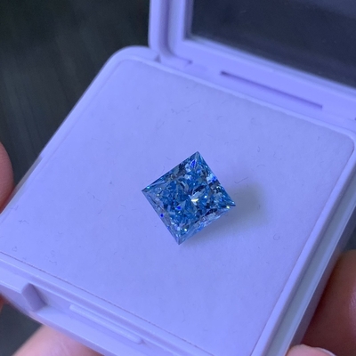 3.2CT Fancy Intense Blue VS1 2EX CVD Lab Groeid Diamond Princess Cut