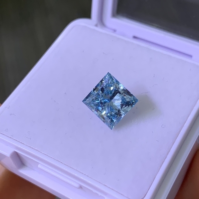3.22CT Fancy Intense Blue VS2 2EX CVD Lab Groeide Diamond Princess Cut