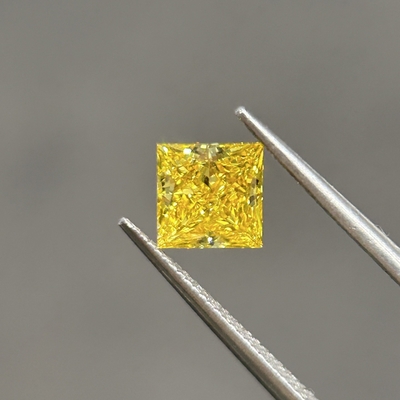 1.15ct Lab Grown Diamonds Yellow Princess Cut CVD Diamonds VVS2 2EX N IGI