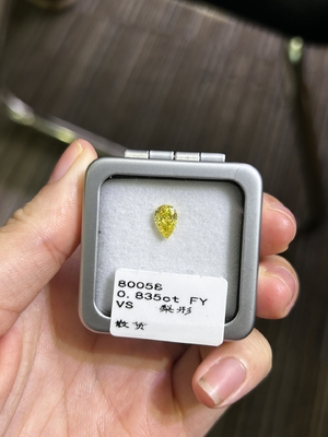 0.83ct Lab Made Yellow Diamonds Pear Cut CVD Fancy Yellow Loose VS Diamond