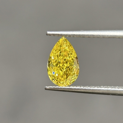 1.07 karaat VVS1 Groeide briljantheid Diamanten Peervorm Fancy VIVID Geel