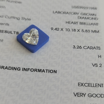 3.26ct Hartvormig Lab Diamant CVD H VS2 2EX N IGI LG539231988