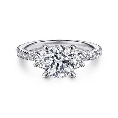 18K 14K 10K Massivgoud Op maat gemaakt Juwelen 2 karaat Def Vvs Clarity Cvd Oval Cut Lab Groeide Diamant 3 Stone Rings fabriek