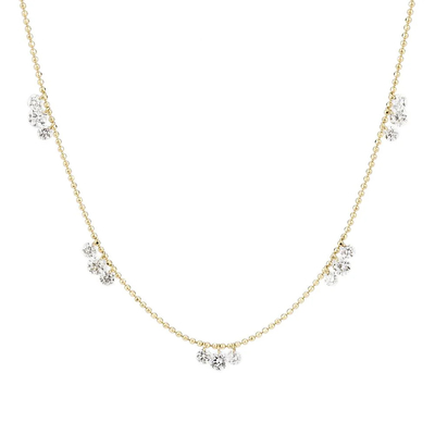 18K 14K 10K Solid Gold Clarity CVD Round Cut Bezel Lab Groeide Diamant Ketting