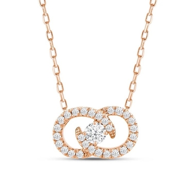 Laboratoriumgroeide diamantketting Juwelen Type 18K 14K 10K Solid Gold Clarity CVD Round Cut Bezel
